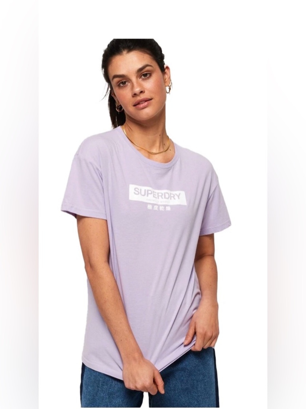 Superdry Women's Premium Brand Classic Oversized Pastel Lilac  T-Shirt size 8